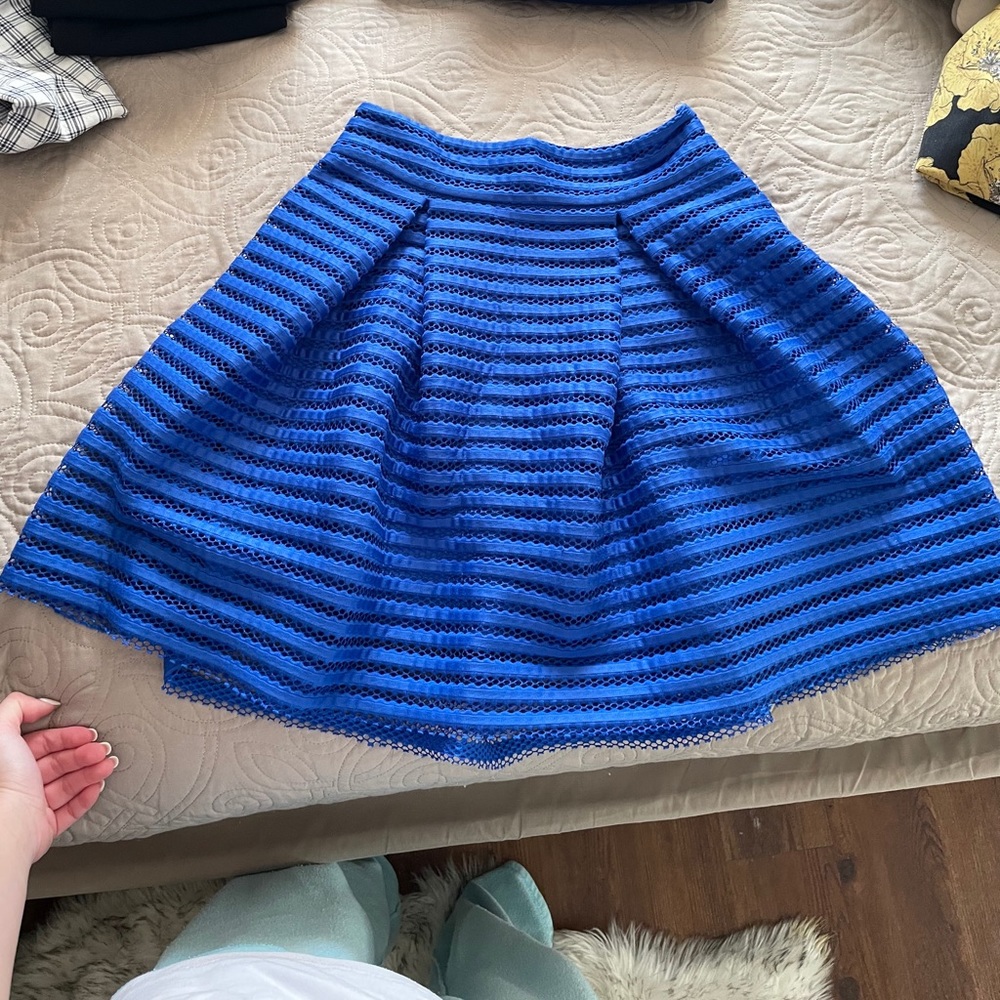 Blue A-line skirt